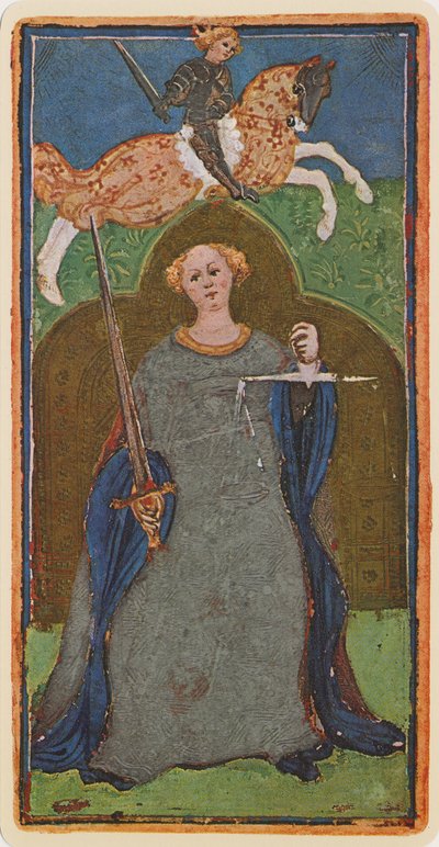 Giustizia, facsimile di una carta dei tarocchi dal mazzo 